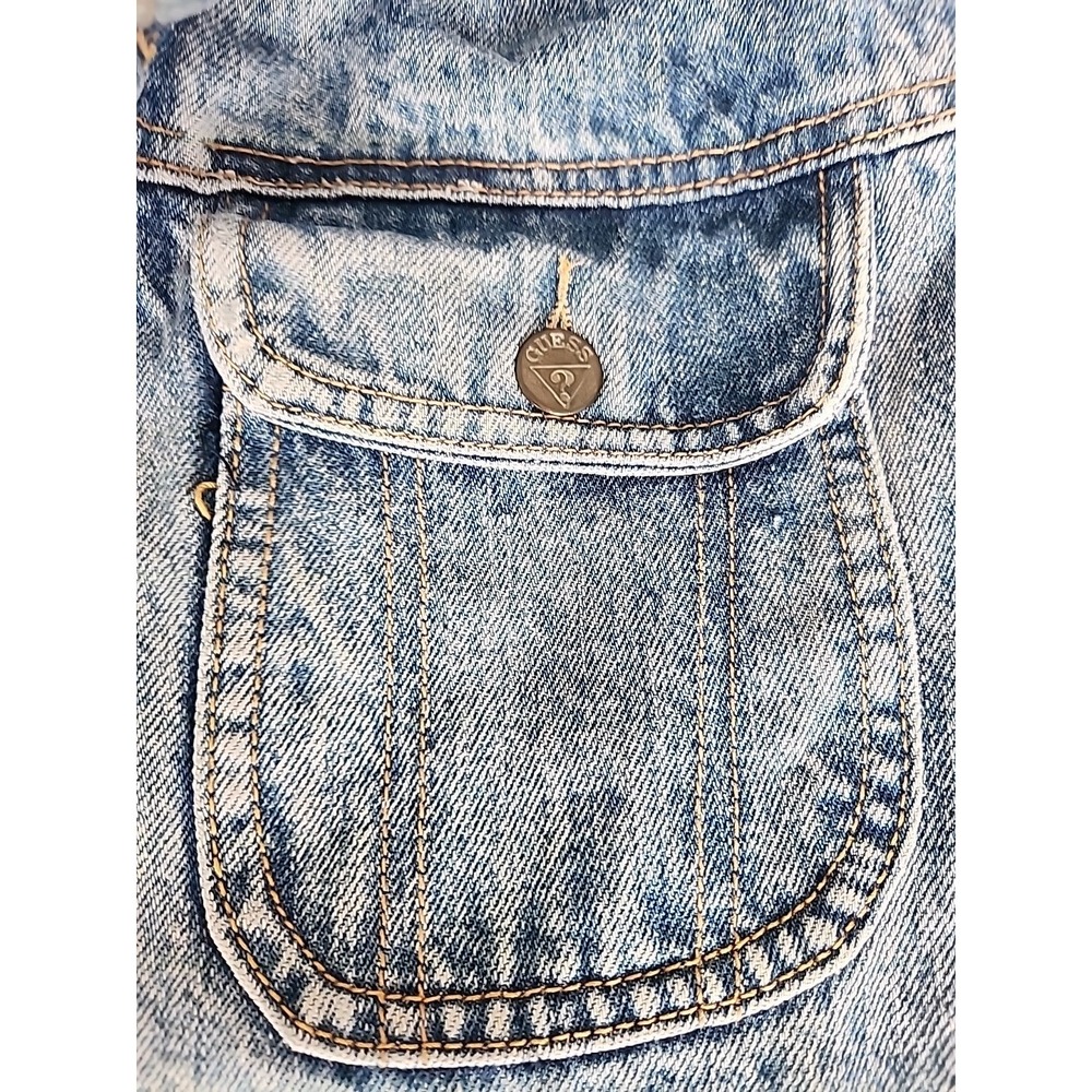 Vintage 80s Georges Marciano for GUESS? Womens Med Jean Jacket Triangle x2 Rare - Picture 8 of 16